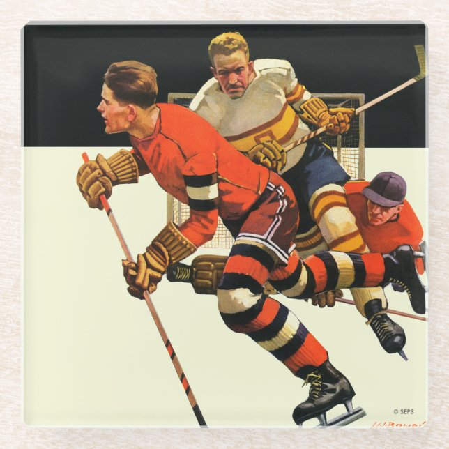 Eishockey-Match Glasuntersetzer (Vorderseite)