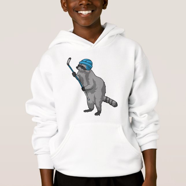 Eishockey mit Eishockeyschläger Hoodie (Vorderseite)