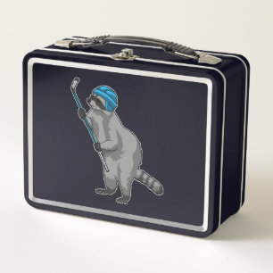 Eishockey mit Eishockeyschläger Metall Brotdose