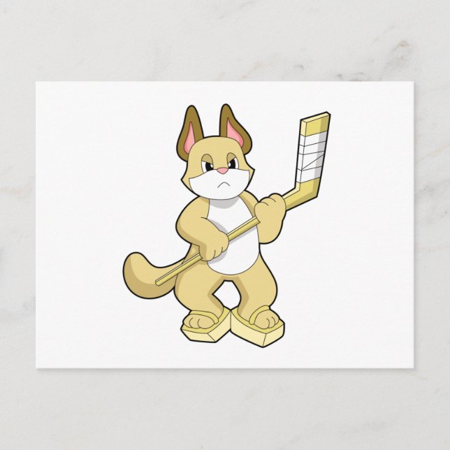 Eishockey mit Eishockeyschläger Postkarte (Vorderseite)