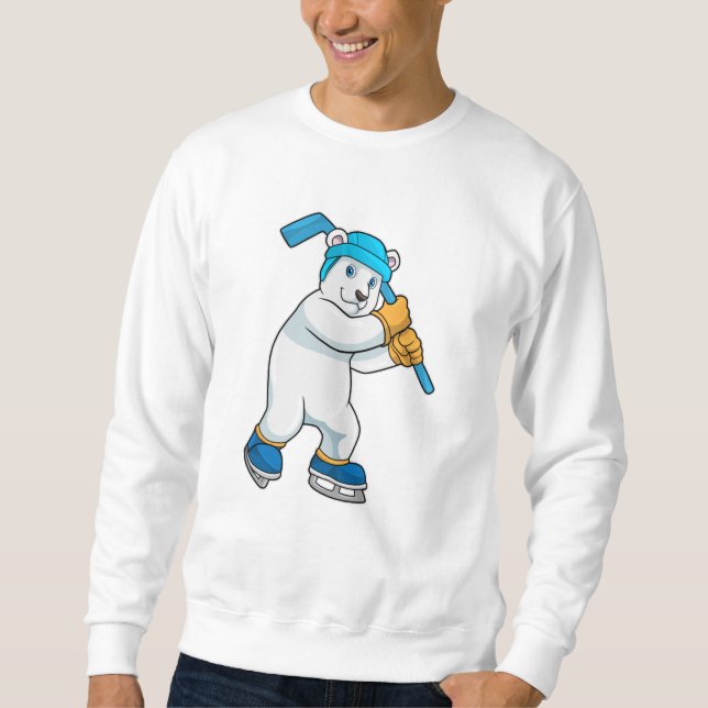 Eishockey mit Eishockeyschläger Sweatshirt (Vorderseite)