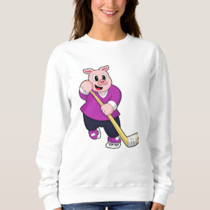 Eishockey mit Eishockeyschläger Sweatshirt