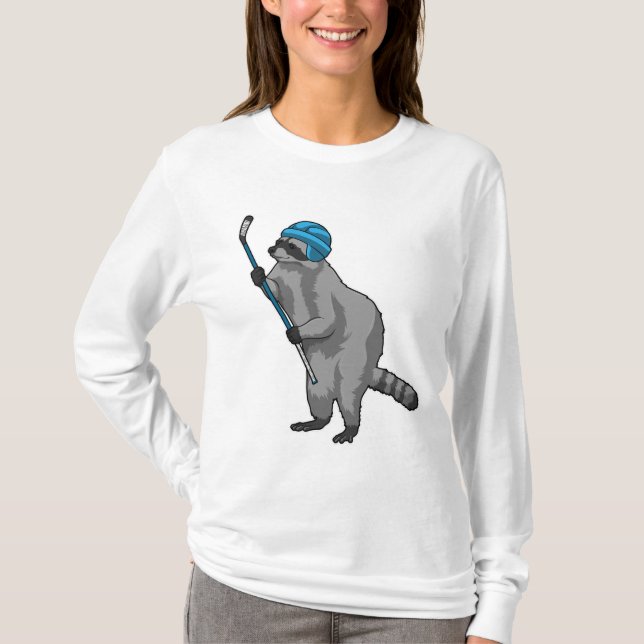 Eishockey mit Eishockeyschläger T-Shirt (Vorderseite)