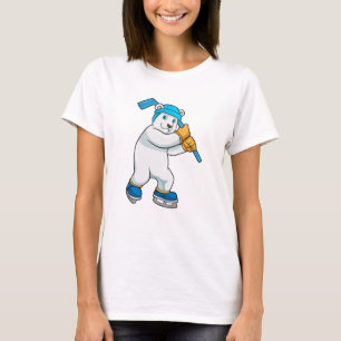 Eishockey mit Eishockeyschläger T-Shirt