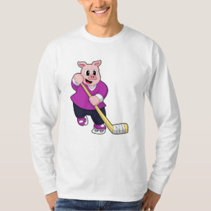 Eishockey mit Eishockeyschläger T-Shirt