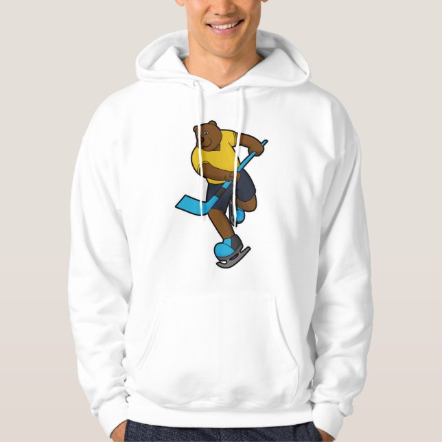 Eishockey mit Eishockeystick Hoodie (Vorderseite)