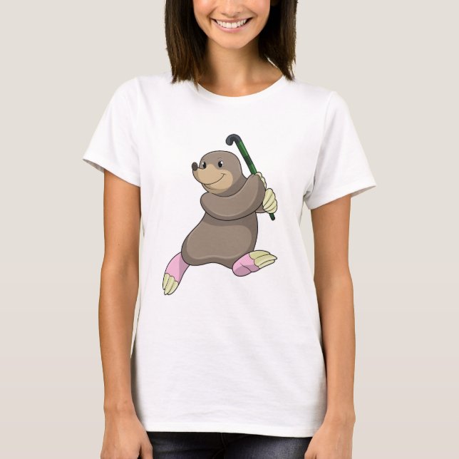 Eishockey mit Hockeyschläger T-Shirt (Vorderseite)