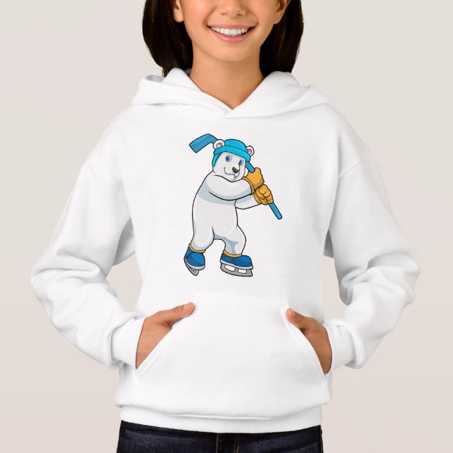 Eishockey mit Stick Hoodie (Vorderseite)