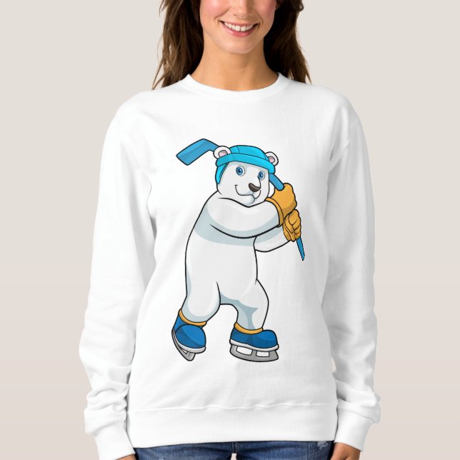 Eishockey mit Stick Sweatshirt (Vorderseite)