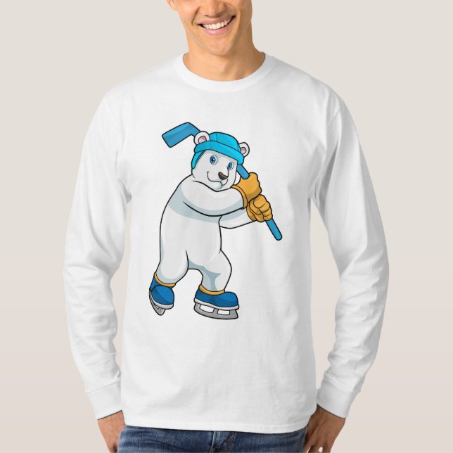 Eishockey mit Stick T-Shirt (Vorderseite)