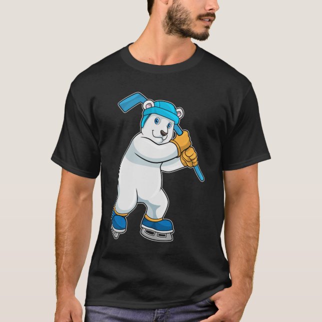 Eishockey mit Stick T-Shirt (Vorderseite)