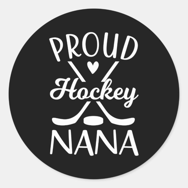 Eishockey Nana Oma Hockey-Spieler Nana Runder Aufkleber (Vorderseite)