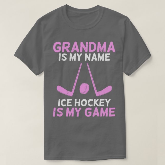 Eishockey Oma Großmutter-Geschenk T-Shirt (Design vorne)
