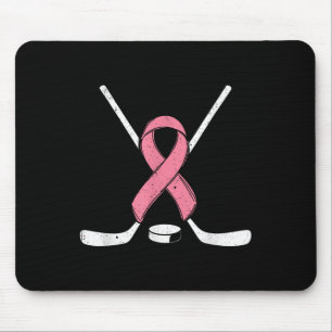 Eishockey Pink Ribbon Brustkrebs-Bewusstseinsspo Mousepad