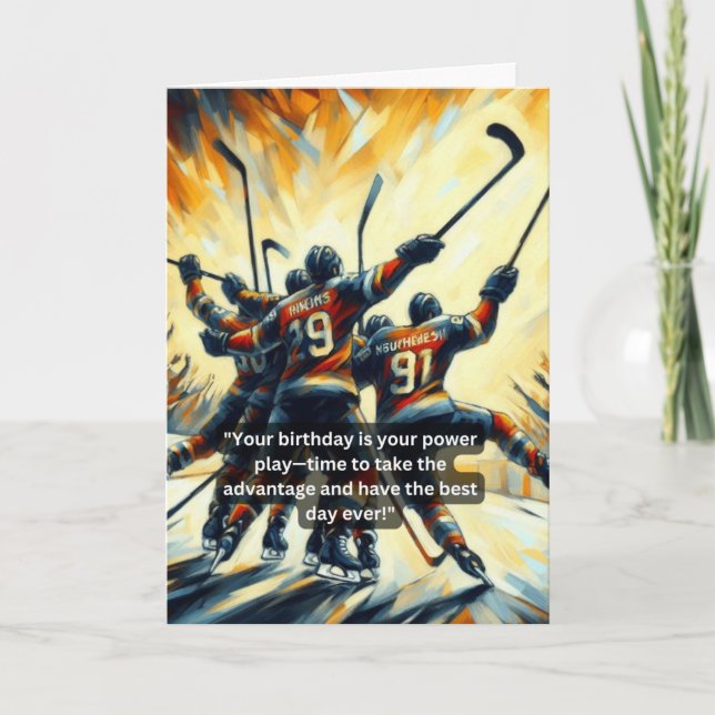 Eishockey-Power spielen zusammen Karte (Vorderseite)