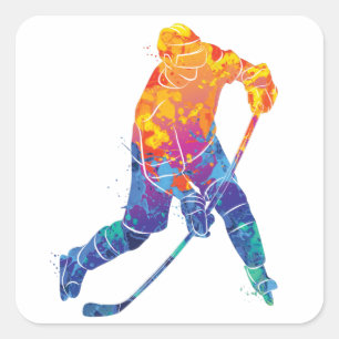 Eishockey Quadratischer Aufkleber