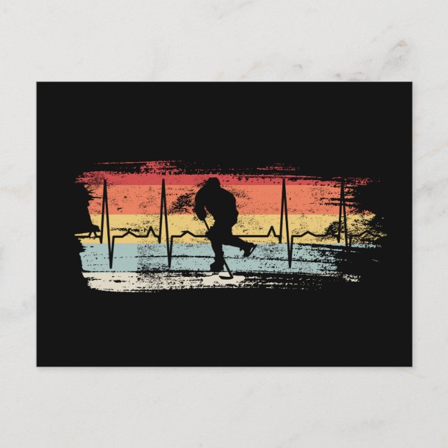 Eishockey Retro Postkarte (Vorderseite)