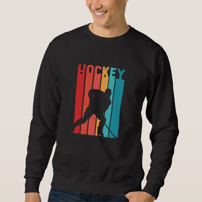 Eishockey Retro Vintage Silhouette Sweatshirt (Vorderseite)