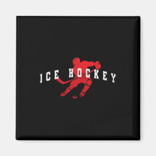 Eishockey Rot-Team-Spieler Varsity-Text Magnet