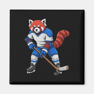 Eishockey Roter Panda Sportler Tier Magnet