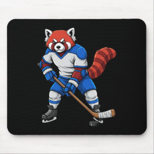 Eishockey Roter Panda Sportler Tier Mousepad