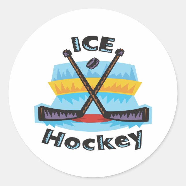 Eishockey Runder Aufkleber (Vorderseite)