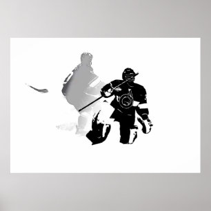 Eishockey-Saison - Goalie und Forward Poster