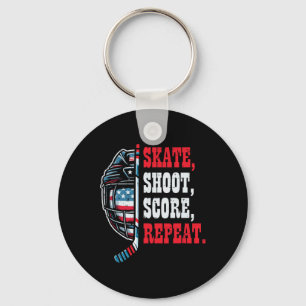 Eishockey-Schlittschuh Schuss Score Wiederholung S Schlüsselanhänger
