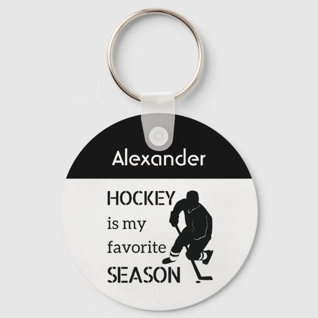 Eishockey-Schlüsselanhänger-Lieblingssaison Schwar Schlüsselanhänger (Vorderseite)