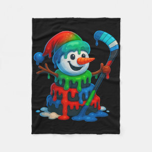 Eishockey Schneemann Weihnachten Eiscreme tropft W Fleecedecke