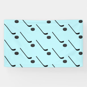 Eishockey Schwarz Farbe Schläger Puck Hellblau Banner