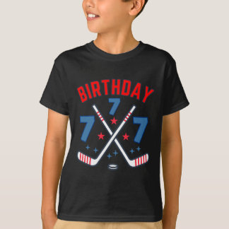 Eishockey Sieben Geburtstagsjunge 7. Party Jungen T-Shirt