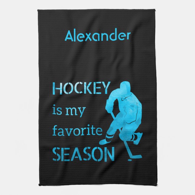 Eishockey-Skate Handtuch Favoriten Saison blaues E (Vertikal)