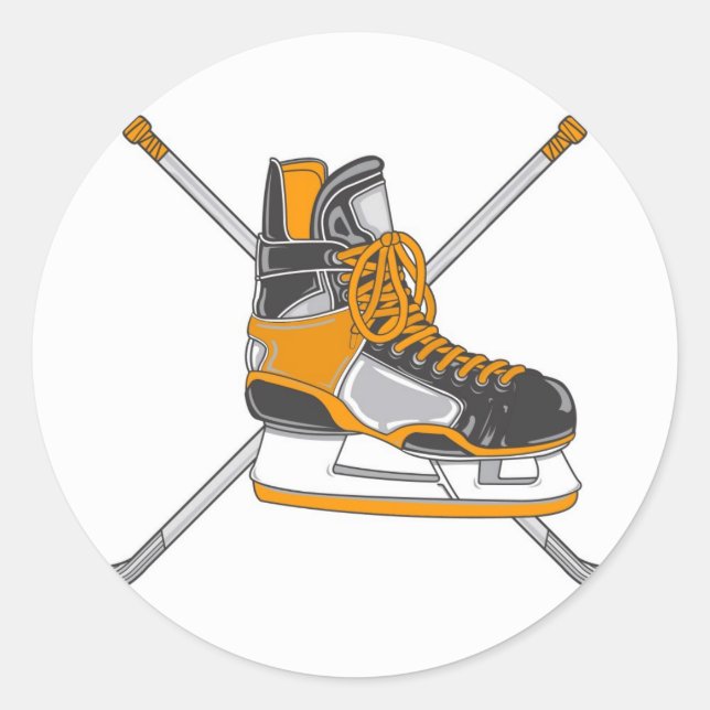 Eishockey-Skate Runder Aufkleber (Vorderseite)