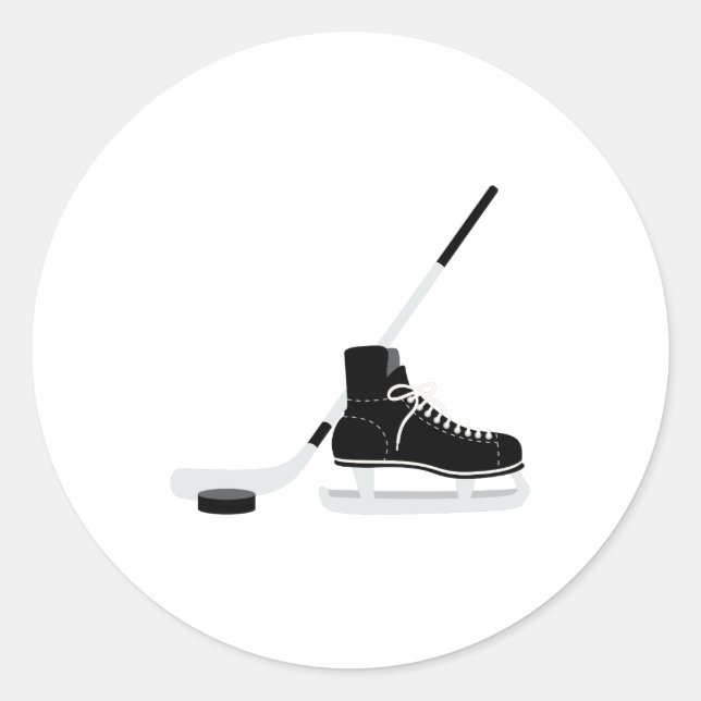 Eishockey-Skate Runder Aufkleber (Vorderseite)