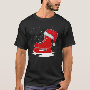 Eishockey-Skate Weihnachtsmannmütze Weihnachten P T-Shirt
