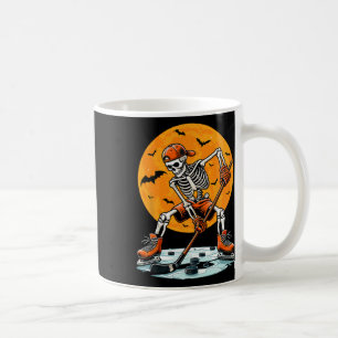 Eishockey-Skelett Gruselige Jungen Halloween-Hocke Kaffeetasse