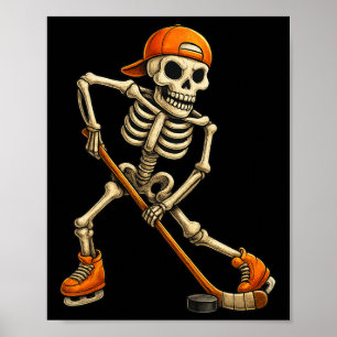 Eishockey-Skelett-Halloween-Kostüm Männer Jungen K Poster