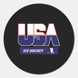 Eishockey-Souvenir USA-Team  Runder Aufkleber