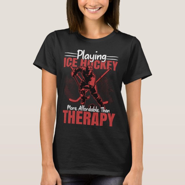Eishockey spielen ist Therapie Sport Player Graph T-Shirt (Vorderseite)