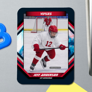 Eishockey-Spieler behalten Coole Blue Custom Magnet