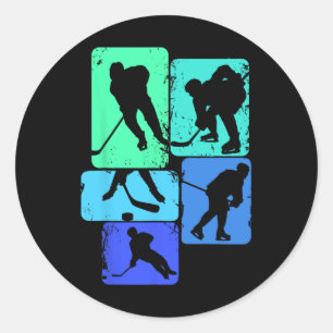 Eishockey Spieler Kinder Jungen Jugend Runder Aufkleber