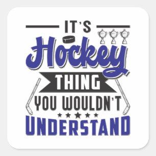 Eishockey Spieler Stick Team Funny Gift Idee Quadratischer Aufkleber
