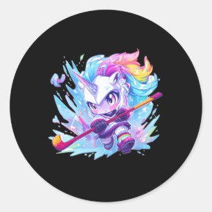 Eishockey Sport Eishockey Unicorn Runder Aufkleber
