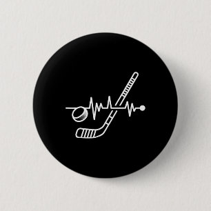 Eishockey-Sportler-Schläger und Byll-Herzschlag G Button