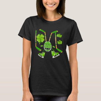 Eishockey Sportspieler St Patricks Day Kleeblatt T-Shirt