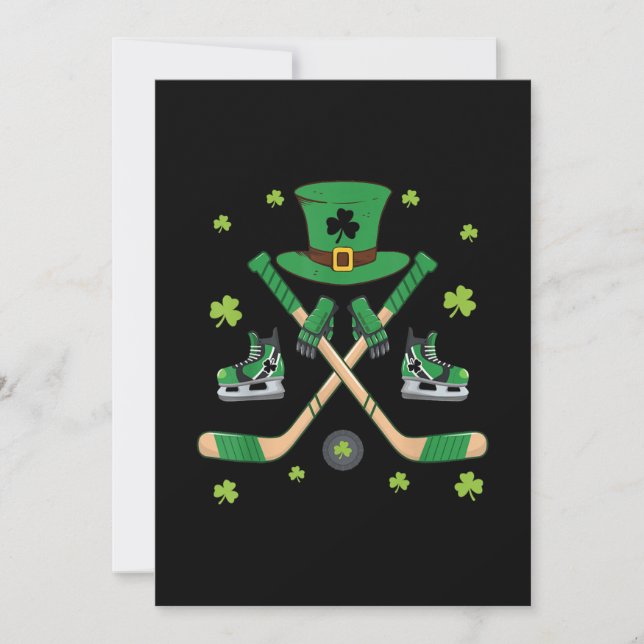 Eishockey St Patricks Tag Niedliches Geschenk Goal Einladung (Vorderseite)
