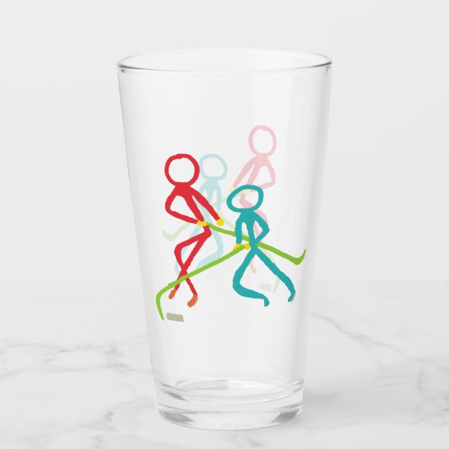 Eishockey Stickmen Glas (Vorderseite)