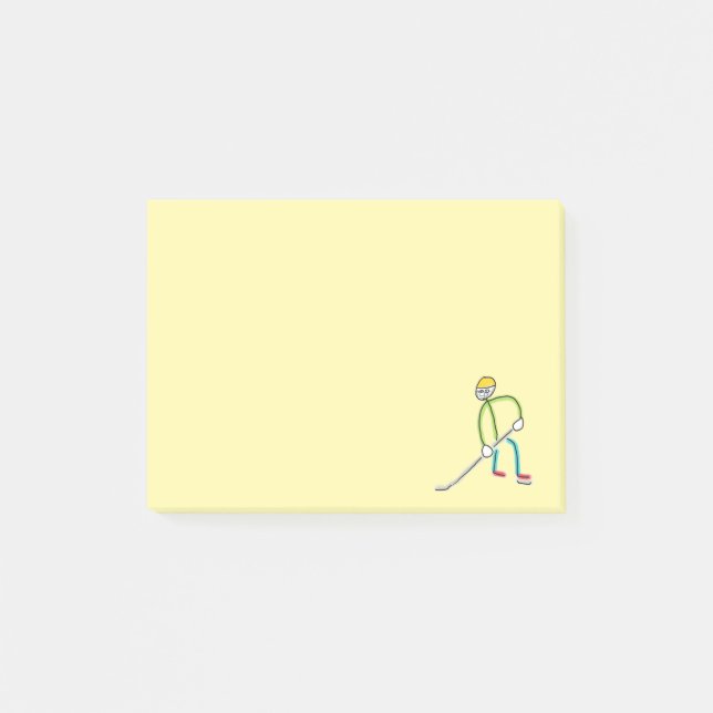 Eishockey-Stockmann Post-it Klebezettel (Vorderseite)