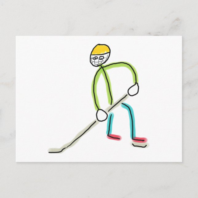 Eishockey-Stockmann Postkarte (Vorderseite)